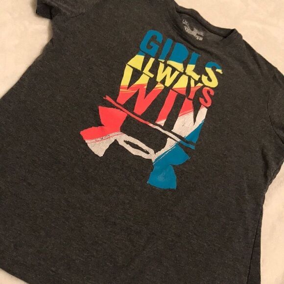 Under Armour “Girls Aways Win” Grey Tee - Size YSM - Picture 2 of 5